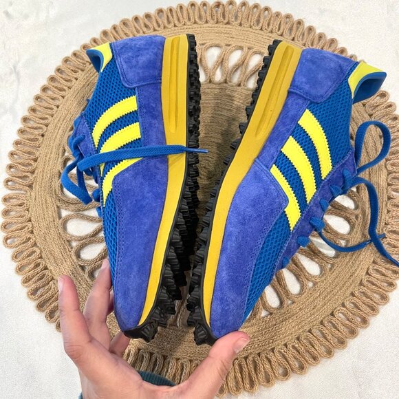 NWOT Adidas TRX Mesh SPZL Hi-Res Blue Shock Yellow Sneaker Size Men's 9 - Picture 7 of 10